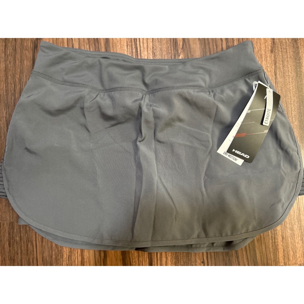 HEAD Spike Skort Medium Grey Dri-Motion Tennis Athletic Skirt HEW184SD01004 L